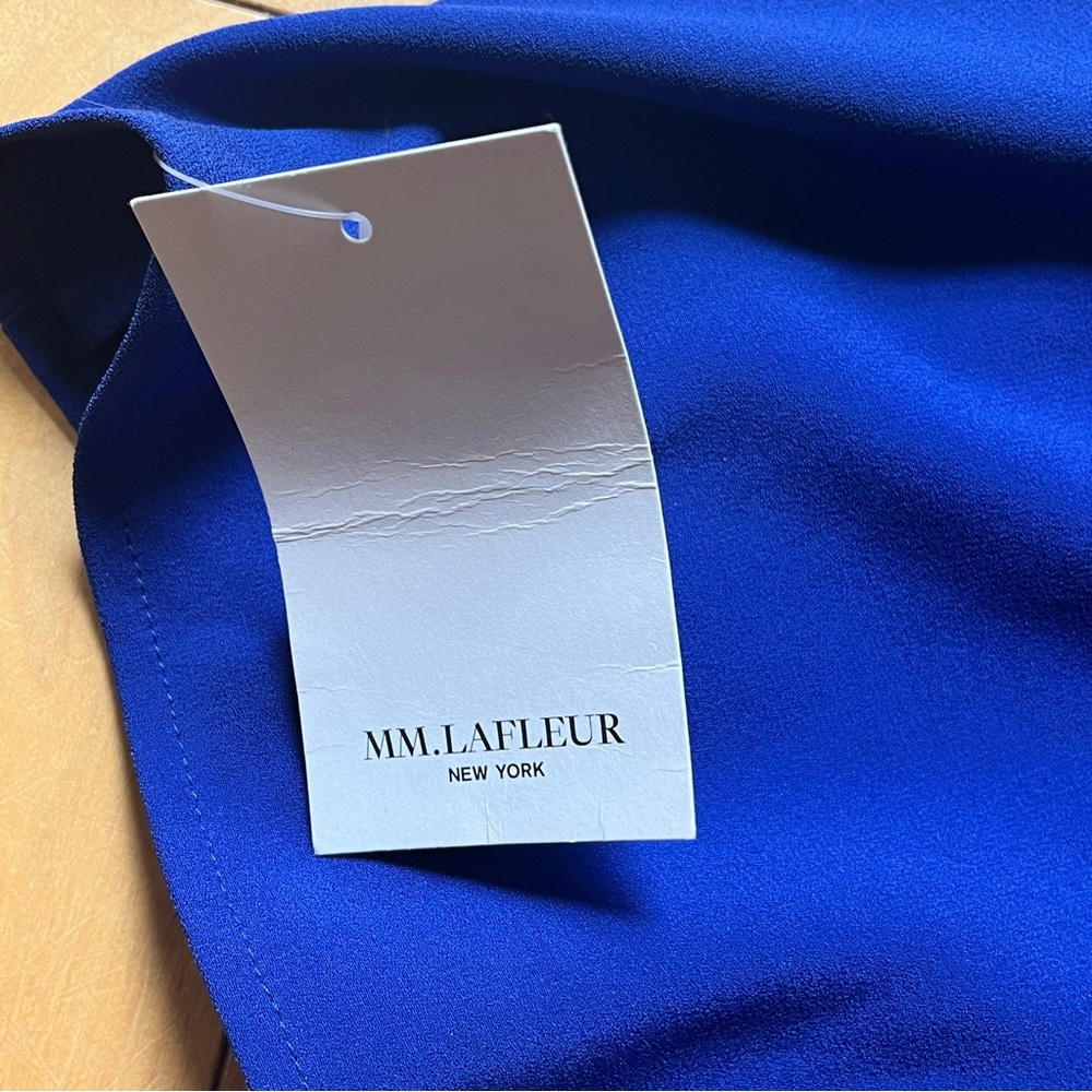 NWT MM LaFleur Elegant Blue Sleeveless Dress size four (4) - Picture 4 of 12